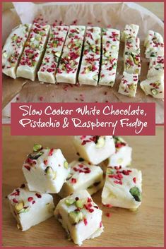 slow cooker white chocolate, pistachio and raspberry fudge recipe