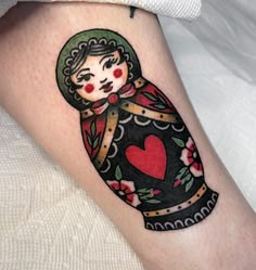 Traditional Matryoshka Doll Tattoo, Babushka Dolls Tattoo, Nesting Doll Tattoo Traditional