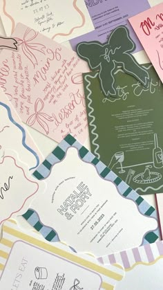 many different types of wedding stationery cards