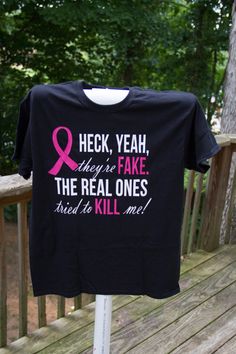 A sassy shirt to wear with those super perky prosthetics ;-) Breast Cancer Survivor T-Shirt Mastectomy by LolaJaneDesignsNC Mastectomy Party, Mastectomy Reconstruction, Sassy Shirts, Heck Yeah, Nurses Week, Picnic Party, Bye Bye, Mens Graphic Tshirt, Mens Tshirts