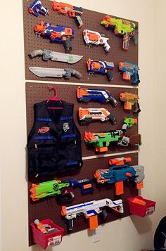 Peg Board Walls, Nerf Mods, Kid Furniture, Plastic Soldier, Nerf Toys, Lego Inspiration, Future Room, Boys Rooms