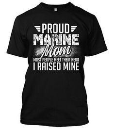 Great Shopping Proud Marine Mom New Womens Shirt USMC Army America Flag Veteran Freedom Top Tee, Womens Tops