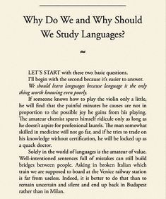 an open book with the title why do we and why should we study languages?