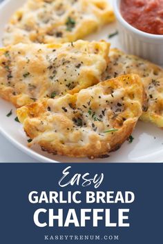 Experience the delicious crunch of Keto Garlic Chaffle Bread, loaded with cheese and a hint of garlic. This easy-to-make recipe is a fantastic way to enjoy a bread-like treat without breaking your keto diet. Perfect as a side or appetizer, it's a cheesy delight that's sure to please. Bread Chaffles, Chaffle Bread, Keto Garlic Bread, Cheesy Garlic Bread, Garlic Bread, Garlic