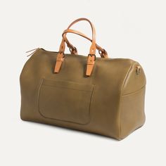 Leather travel bag for Men - Made in france | Bleu de chauffe Khaki Double Handle Bag For On-the-go, Rectangular Tan Bags For On-the-go, Khaki Tote Bag For On-the-go, Rectangular Tan Box Bag For Travel, Khaki Bags With Top Carry Handle For Daily Use, Khaki Bags With Top Carry Handle For On-the-go, Khaki Rectangular Bag With Top Carry Handle, Rectangular Khaki Bag With Top Carry Handle, On-the-go Pouch Bag With Leather Handles