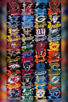 a collage of different nfl team logos