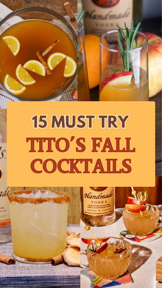 Tito’s Cocktails Tasty Drinks Alcohol, Drink Recipes With Titos, Tito Cocktails, Holiday Drinks With Titos, Vodka Food Recipes, Tito's Mixed Drinks, Hot Vodka Cocktails, Tito’s Fall Drinks, Titos Drinks Recipes