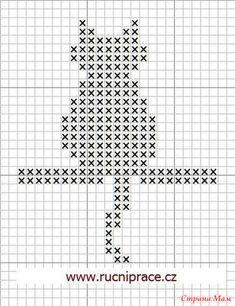 a cross stitch pattern with the shape of a tree in black and white, as well as