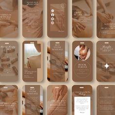 a series of brochures showing different types of manicures and how to use them