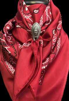 This scarf is made from 100% silk 8 mm Scarf Slides are sold separately. Red One-size Shawl As Gift, Elegant Red One-size Scarves, Red Bandana Print Scarf As Gift, Red Bandana Print Scarf Gift, Red Bandana Print Scarves For Gift, Elegant Red Scarf Bandana, Scarf Slides, Mens Scarf Fashion, Shark Helmets