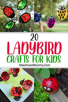 ladybug crafts for kids with text overlay that reads 20 ladybug crafts for kids