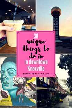 the top ten things to do in downtown knoxsville, including coffee and water tower