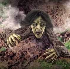 an image of a creepy woman in the mud