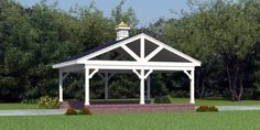 a gazebo in the middle of a grassy area