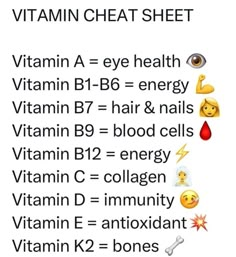 Vitamin Cheat Sheet, Vitamin Health, Healthy Facts, Vitamins For Energy, Food Health Benefits, Organic Compounds, Vitamin D Deficiency, Feminine Health, Home Health Remedies