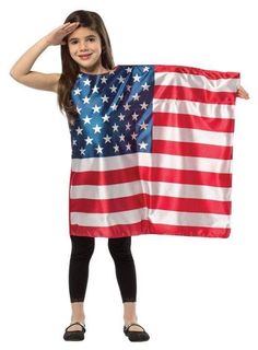 Have your little one show some patriotic pride! The Flag Dress Costume is perfect for plays, Halloween, 4th of July, parades or parties. Vocabulary Dress Up, Girls Angel Costume, Patriotic Costumes, American Flag Dress, Flag Dress, Patriotic Dresses, Dress Up Outfits, Halloween Costumes For Kids, Costume Dress