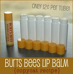 Diy Burts Bees Lip Balm Recipe ~ Takes Only A Few Minutes To Melt And Pour Into Tubes... ...only 12 Cents A Tube Burt's Bees Lip Balm, Burts Bees Lip Balm, Burts Bees Lip, Diy Body