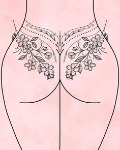 Floral Back Tattoos, Hip Thigh Tattoos, Tattoos For Black Skin, Dope Tattoos For Women, Tattoo Design Book, Feminine Tattoos