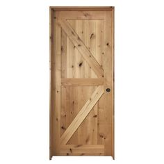 a wooden door with two bars on it