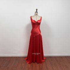 This dress can be made to order in custom size. I have some stock for size US2, US4, US6, US8, US10. For custom size, please message me your bust/waist/hips measurements and your height. Below are the measurements of standard size 2 to size 10 in inches: Size 2(inches): Bust=32 Waist=25 Hips=35 Height=65 Size 4(inches): Bust=33 Waist=26 Hips=36 Height=65 Size 6(inches): Bust=34 Waist=27 Hips=37 Height=65 Size 8(inches): Bust=35 Waist=28 Hips=38 Height=65 Size 10(inches): Bust=36 Waist=29 Hips=39 Satin Wedding Dress With Boning, Floor-length Dress With Fitted Bodice And Boning, Fitted Bias Cut Satin Prom Dress, Red Fitted Satin Dress For Prom, Red Dress With Boning And Fitted Bodice, Red Dresses With Boning And Fitted Bodice, Red Fitted Bodice Dress With Boning, Customizable Length Fitted Evening Dress For Banquet, Red Fitted Dress With Boning