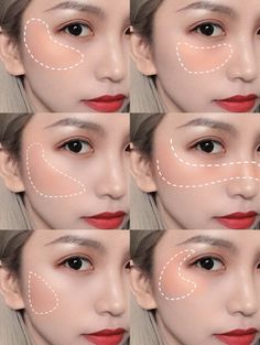 Asian Makeup Tutorials, Membentuk Alis, Korean Makeup Tips, Mekap Mata, Makeup Tip, Cheek Makeup, Makeup Artist Tips, Makeup Help