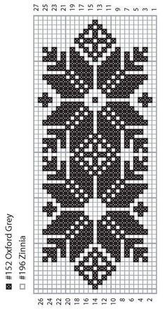 a cross stitch pattern with black and white designs