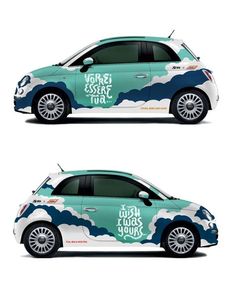 two side by side images of a car with the words rest and sleep on it