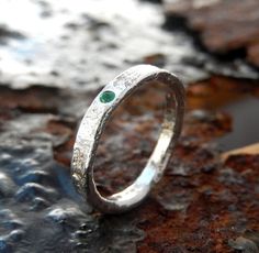 Emerald silver ring Punk Jewellery, Organic Contemporary, Recycled Ring, Silver Emerald Ring, Natural Emerald Rings, Punk Jewelry, Galway, Creative Jewelry