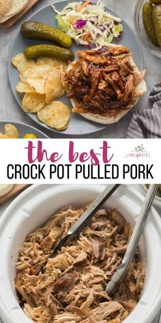 the best crock pot pulled pork recipe is so easy to make and it's delicious