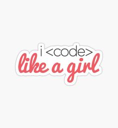 i code like a girl sticker