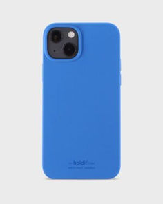 an iphone case in blue with the back cover open to show the phone's camera lens