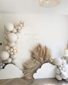 Neutral Ballon Arrangement, Gender Reveal Different Colors, Boho Neutral Gender Reveal, Neutral Color Party Decor, Gender Reveal Balloon Backdrop, All White Gender Reveal Party Ideas, Cloud Theme Backdrop, Neutral Baby Shower Ideas Girl, Baby Shower Nutrual