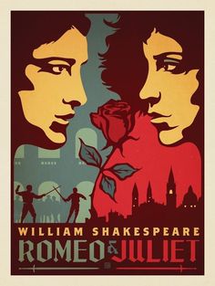 a movie poster with two people and a rose in front of the words william shakespeare's romeo and julia