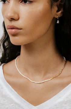 Monica Vinader Mini Beaded Nugget Pearl Necklace | Nordstrom Led Necklaces, Intricate Rings, Pearl Beaded Necklace, Contemporary Necklace, Monica Vinader, Demi Fine Jewelry, Seed Pearl, Freshwater Cultured Pearls, Nature Bracelets