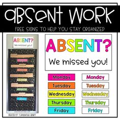 Absent Students, Folder Organizer, Pocket Charts, File Folder Organization, Teaching Crafts, Teachers Toolbox