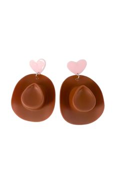 These Cowboy Hat & Hearts Earrings are perfect for adding a western flair to any outfit! Lightweight and comfy, add these earrings to any outfit. Hearts Earrings, Pastel Print, Mink Pink, Inspired Dress, Cowboy Hat, Heart Earrings, Cowboy Hats, Cowboy, Hats