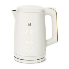 a white electric kettle with the number 51 on it's front and side panel