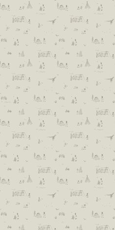 a gray and white wallpaper with small houses