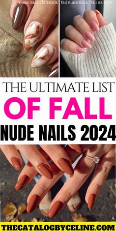 Fall Nude Nail Designs, Autumn Nude Nails, New Trendy Nail Art Designs, Nude Fall Nail Designs, Nude Autumn Nails, Fall 2024 Nail Trends, Nude Fall Nails, Mocha Nails