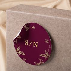 Elegant monogram chic modern gold burgundy wedding