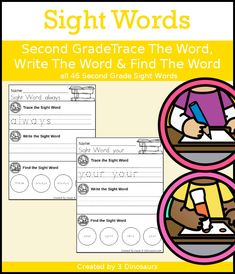 Sight Word Find, Write & Trace Simple Printable – All 220 Dolch Sight Words – 3 Dinosaurs Preschool Reading Activities, Third Grade Sight Words, Reading Games For Kids, Dolch Sight Word List, Second Grade Sight Words, Fun Reading Activities, Sight Word Centers, The Sight Word, Writing Sight Words