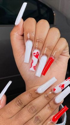 White Nails Acrylic Inspiration, Nails Inspiration Xl Square, 11 11 Nails, Cute Blue Nail Designs For Acrylics, Baddie Nails Square, Cute Baddie Nails Short, Valentines Day Nails Baddie, Bad And Boujee Nails, Birthday Nail