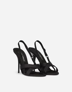 Black Designer Heels, Dolce And Gabbana Sandals, Dolce And Gabbana Shoes, Hak Tinggi, Satin Sandals