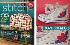 the cover of stitch magazine with shoes on it