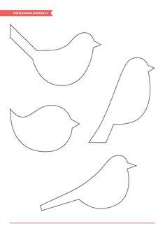 three birds cut out from paper on a white background