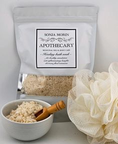 HEALING BATH SOAK Organic Ingredients: Pure Magnesium flakes Epsom salts Himalayan pink salt Kaolin Clay Baking Soda (to alkalize the bath water) Jojoba oil A synergy of organic essential oils of grapefruit, juniper berry, and black pepper. 12-ounce bag ( three bath applications) Main benefits: circulation, and relieve inflammation and reduce excess fluids With this synergy of natural ingredients, you receive the benefits of detoxifying heavy metals and wastes from the body to ease pain, relieve Healing Bath, Medicinal Oils, Magnesium Flakes, Baking Clay, Fluid Retention, Bath Water, Relaxation Gifts, Himalayan Pink Salt, Pink Salt