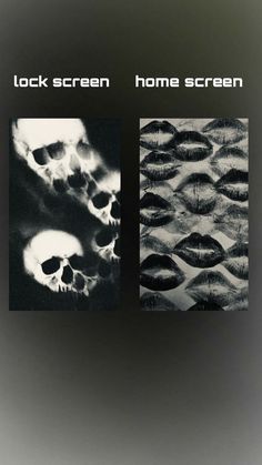 two black and white images with skulls on them