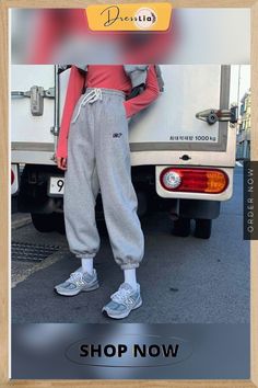 Eachin Women Sport Drawstring Jogging Pants Winter Warm Loose Sportwear Trousers Female Fashion Casual Streetwear Trousers Gray Streetwear Pants, Winter High Waist Casual Leggings, Casual High Waist Winter Leggings, Trendy Spring Jogging Pants, Casual High-waist Winter Leggings, High-waist Casual Winter Leggings, Casual Ankle-length Leggings With Pockets, Trendy Jogging Long Pants, High Waist Casual Jogging Pants