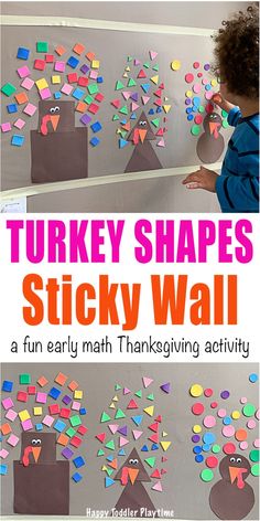 Turkey Shapes, Preschoolers Activities, Thanksgiving Math Activities, Easy Math Activities, Thanksgiving Crafts For Toddlers, Toddler Math, Thanksgiving Toddler, Easy Math