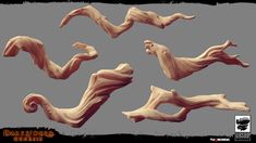 an image of some strange looking objects in the shape of hands and legs, with different angles